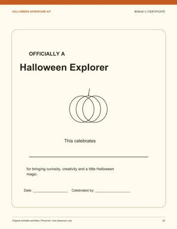 Adventure Certificate printable
