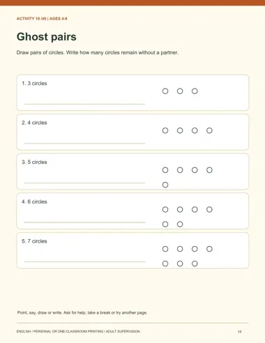 Ghost pairs printable page